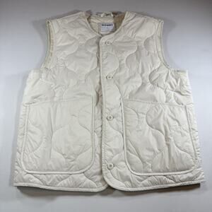 Old Navy Lightweight Filled Button Quilted Fall Vest White Mns Medium